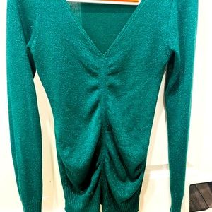 Teal green sparkle Charlotte Russe sweater small